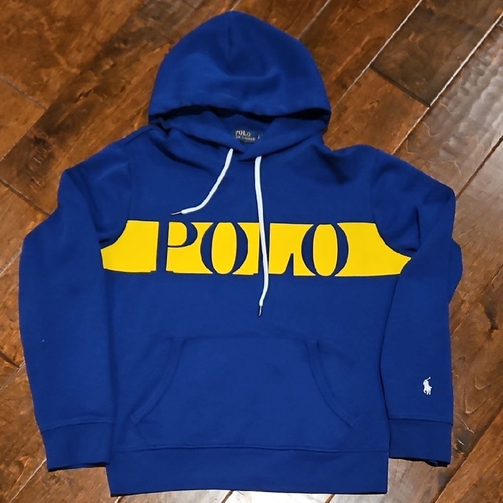 Polo by Ralph Lauren Royal Blue Hoodie with Yellow Logo